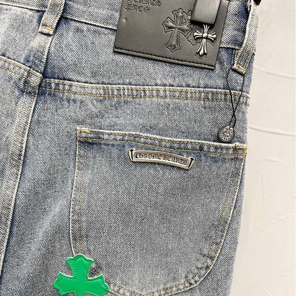 Chrome Hearts Green& White Cross Patch Jeans - Picture 7 of 8